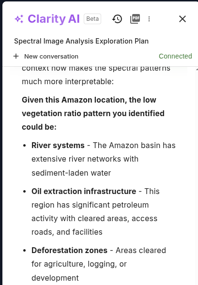 Clarity AI workflow interface
